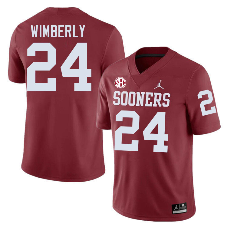 Oklahoma Sooners #24 Marcus Wimberly College Football Jersey Stitched-Crimson